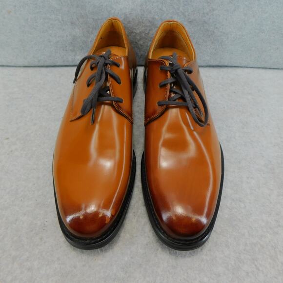 Express Men's Leather Cognac Polished Dress Shoes - Size 8 New - Picture 2 of 9